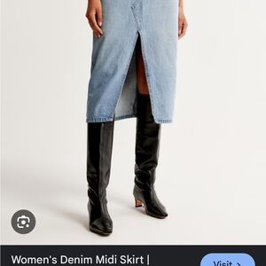 A&F Women's Denim Midi Skirt